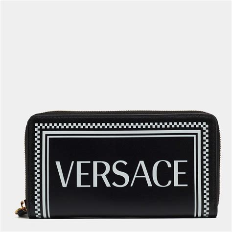 versace black zip around wallet|versace tribute wallet.